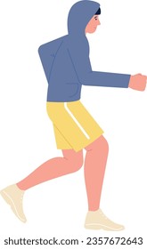 Young man jogging. Smiling teen guy running