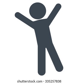 Young Man Joy vector icon. Style is flat symbol, smooth blue color, rounded angles, white background.