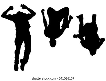 Young man in a jump on white background
