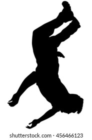 Young man in a jump on white bakground