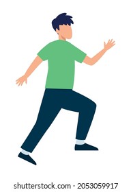 young man jumping activity character
