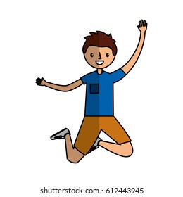 young man jumping character