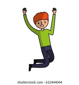 young man jumping character