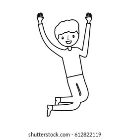 young man jumping character