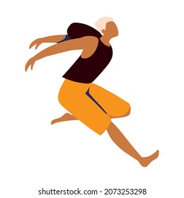 young man jumping icon style