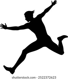 A young Man jumping silhouette vector art, Boy jumping illustration, people jumping silhouette design with no background