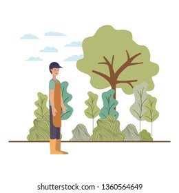 young man in the landscape avatar character