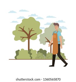 young man in the landscape avatar character