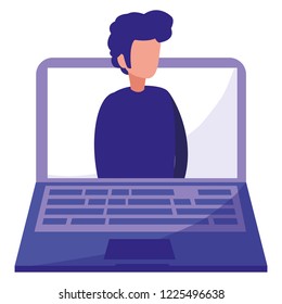 young man with laptop