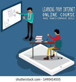 Young man is learning  some skill from his coach, metaphor concept - vector Illustration

vector; technology; creative; commerce; innovation