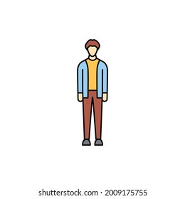 Young man сolor line icon. Different stages person's life. Pictogram for web page, mobile app, promo. UI UX GUI design element. Editable stroke.