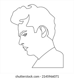 Young man line outline icon