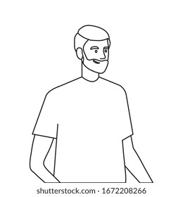 young man line style icon vector illustration design