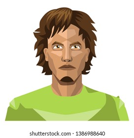 Young man with a long hair and chin beard illustration vector on white background