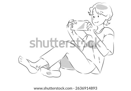 Young man looking at smartphone screen