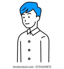 Young man looking straight ahead