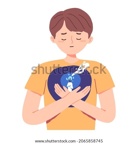 Young man lost zest motivation for life 
illustration concept