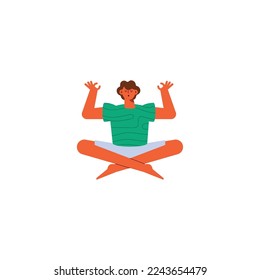 young man in lotus position character