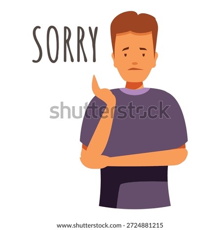 Young man making a gesture of apology, feeling sorry and asking for forgiveness