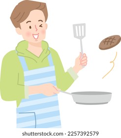 Junge Hamburger-Steak
