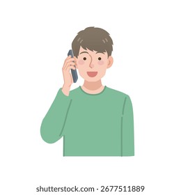 Young man  making a phone call