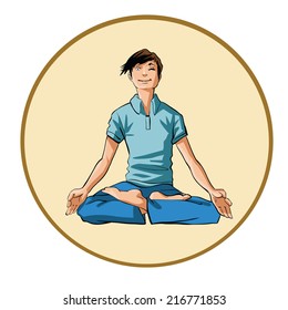 young man meditating