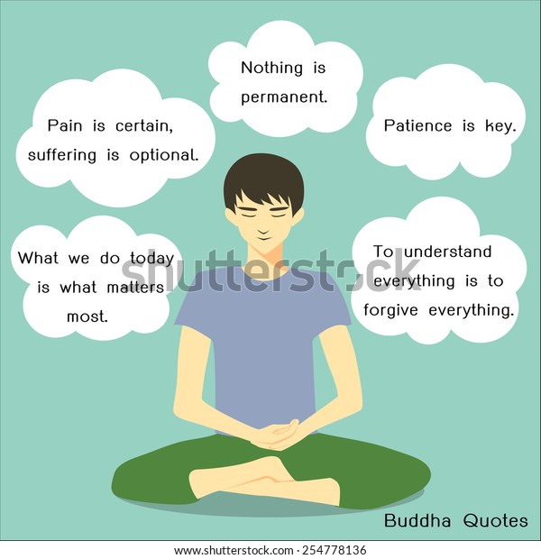 Spirituality Inner Peace Quotes Buddha Young Man Meditating Peace Any Spiritual Stock Vector (Royalty Free)  254778136 | Shutterstock
