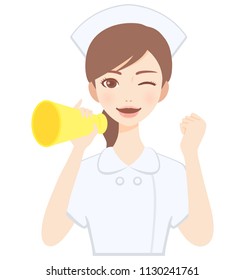  young man with megaphone flat style avatar