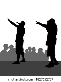 Young man with a microphone reads a rap. Stylized image on theme of hip hop
