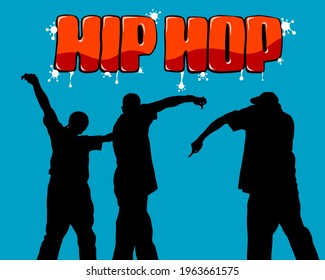 Young man with a microphone reads a rap. Stylized image on theme of hip hop