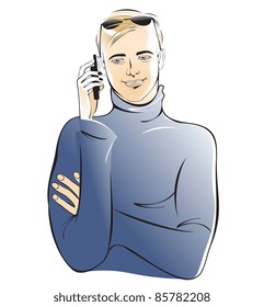 young man with a mobile phone