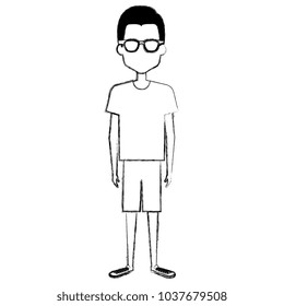 young man model with glasses avatar character