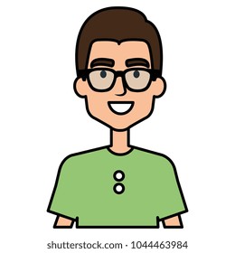 young man model with glasses avatar character
