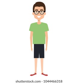 young man model with glasses avatar character