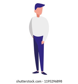young man modeling character
