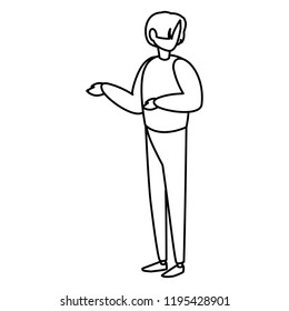 young man modeling character