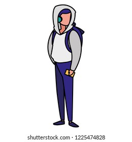 young man modeling character