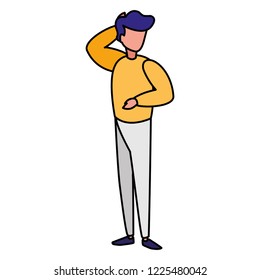 young man modeling character