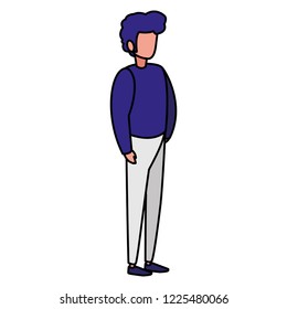 young man modeling character