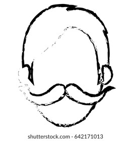 young man with mustache head avatar