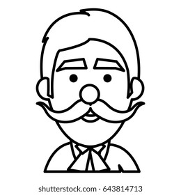 young man with mustache head avatar
