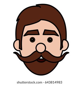 young man with mustache head avatar