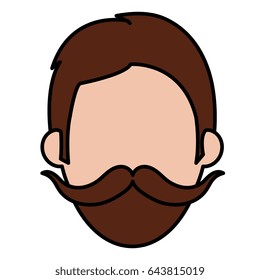 young man with mustache head avatar