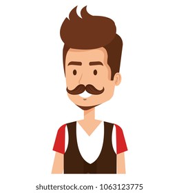 young man with mustache hipster style