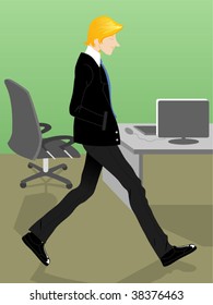 young man in office