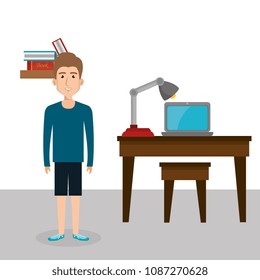 young man in the office character scene