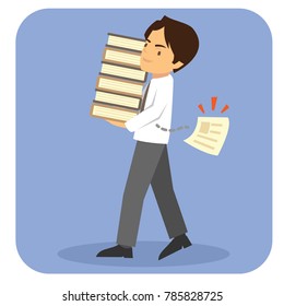 Young Man Office Worker Holding Books