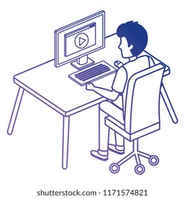 young man in office workplace