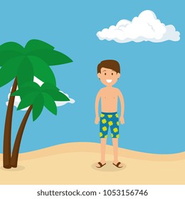 young man on the beach summer vacations