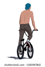 young man on a bicycle